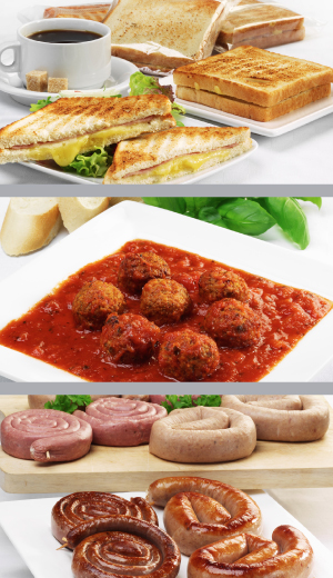 Glendale Foods Toasted Sandwiches, Meat Balls and Sausages